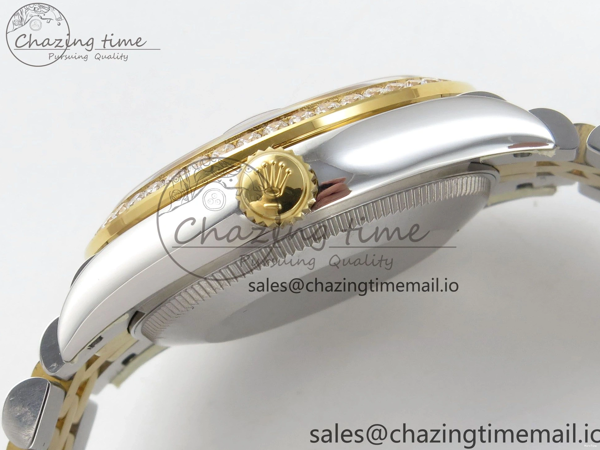 MiroTime 0207 Effortless DateJust 31 278383RBR THBF 1:1 Best Edition 904L Steel Brown Diamonds Dial Diamonds Bezel on SS YG Jubilee Bracelet HZ Cal. 10